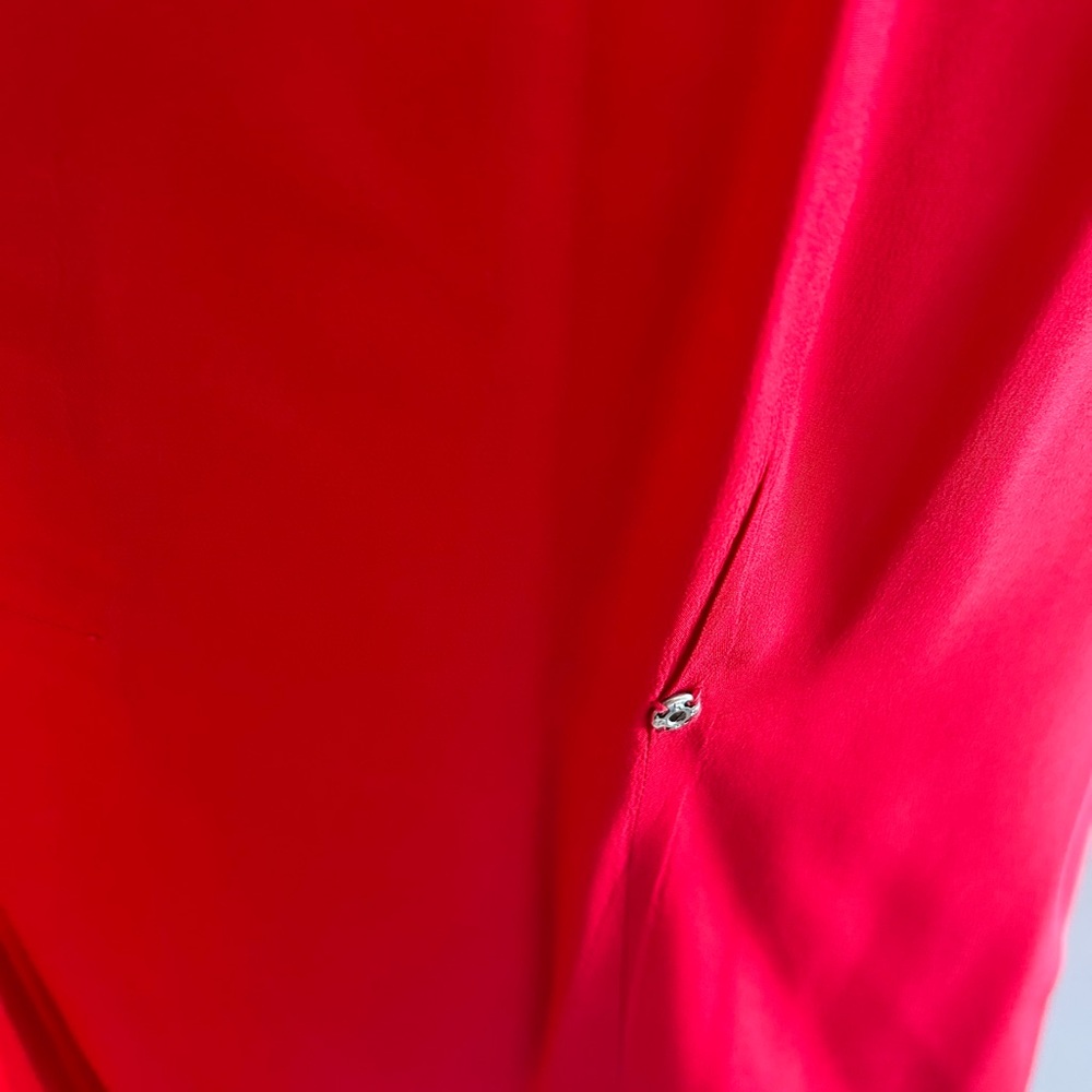 Red Silk Blouse Vintage Beautiful - image 4